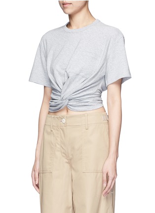 Front View - Click To Enlarge - T BY ALEXANDER WANG - Twist front cropped T-shirt