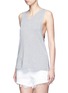 Front View - Click To Enlarge - T BY ALEXANDER WANG - Enzyme wash French terry racerback tank top