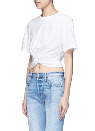 Front View - Click To Enlarge - T BY ALEXANDER WANG - Twist front cropped T-shirt