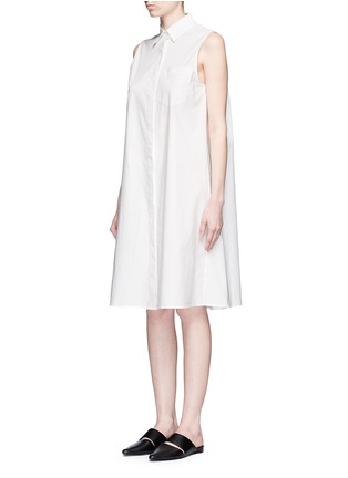Front View - Click To Enlarge - T BY ALEXANDER WANG - Trapeze back poplin shirt dress