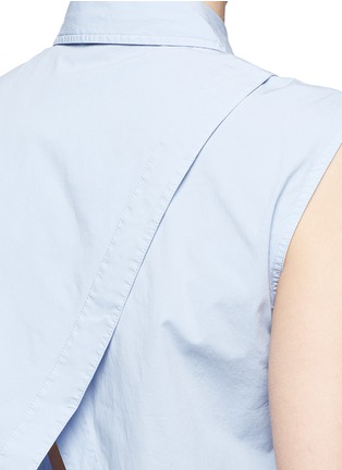 Detail View - Click To Enlarge - T BY ALEXANDER WANG - Surplice back poplin sleeveless shirt