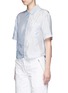 Front View - Click To Enlarge - T BY ALEXANDER WANG - Mix stripe washed viscose cropped shirt