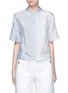 Main View - Click To Enlarge - T BY ALEXANDER WANG - Mix stripe washed viscose cropped shirt