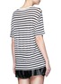 Back View - Click To Enlarge - T BY ALEXANDER WANG - Stripe linen blend T-shirt