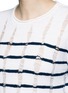 Detail View - Click To Enlarge - T BY ALEXANDER WANG - Distressed dropped stitch stripe Merino wool sweater