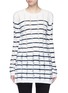 Main View - Click To Enlarge - T BY ALEXANDER WANG - Distressed dropped stitch stripe Merino wool sweater