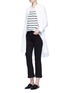 Figure View - Click To Enlarge - T BY ALEXANDER WANG - Distressed dropped stitch stripe Merino wool sweater