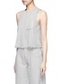 Front View - Click To Enlarge - T BY ALEXANDER WANG - Frayed stripe denim tank top