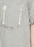 Detail View - Click To Enlarge - T BY ALEXANDER WANG - V-neck frayed stripe denim dress