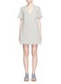 Main View - Click To Enlarge - T BY ALEXANDER WANG - V-neck frayed stripe denim dress
