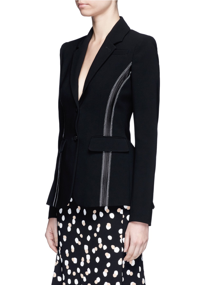 fenice拼接公主缝绉绸西服外套