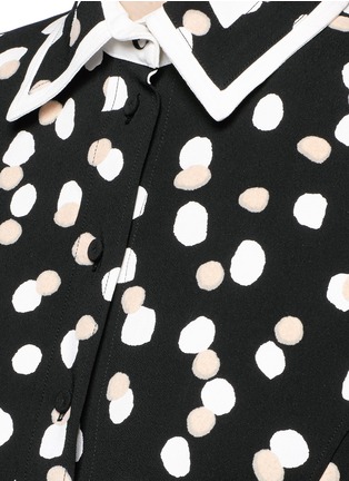 Detail View - Click To Enlarge - ALTUZARRA - 'Ella' flocked polka dot belted shirt dress