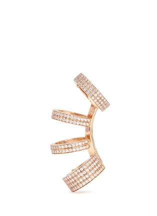 Main View - Click To Enlarge - REPOSSI - 'Berbère' diamond 18k rose gold four-hoop ear cuff