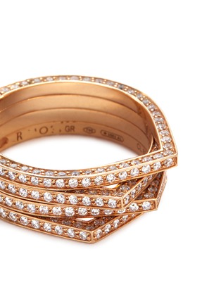 Detail View - Click To Enlarge - REPOSSI - 'Antifer' diamond 18k rose gold four row teardrop ring