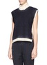 Front View - Click To Enlarge - 3.1 PHILLIP LIM - Turtleneck rib knit wool felt panel sweater