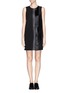 Main View - Click To Enlarge - THEORY - 'Elso' calf hair suede leather panel dress