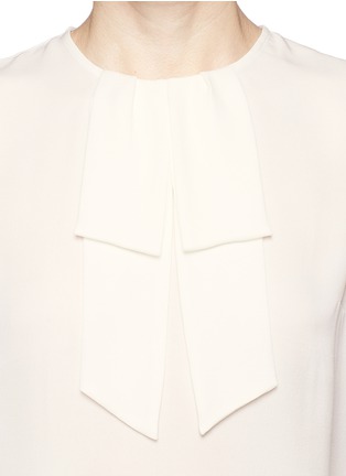 Detail View - Click To Enlarge - THEORY - 'Turnia' bow silk georgette blouse