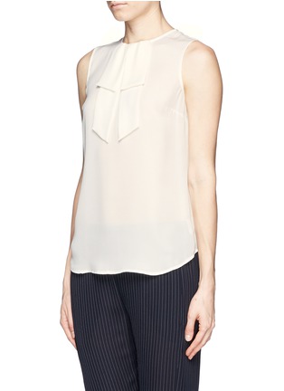 Front View - Click To Enlarge - THEORY - 'Turnia' bow silk georgette blouse