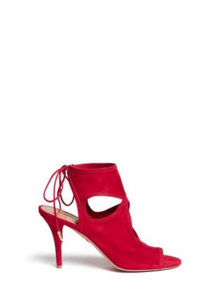 Main View - Click To Enlarge - AQUAZZURA - 'Sexy Thing' suede cutout sandals