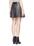 Back View - Click To Enlarge - ALICE & OLIVIA - 'Pharl' lamb leather skirt