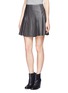 Front View - Click To Enlarge - ALICE & OLIVIA - 'Pharl' lamb leather skirt