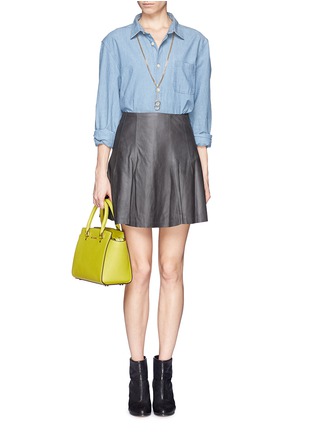 Figure View - Click To Enlarge - ALICE & OLIVIA - 'Pharl' lamb leather skirt