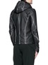 Back View - Click To Enlarge - DEVOA - Leather hood jacket