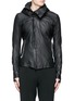 Main View - Click To Enlarge - DEVOA - Leather hood jacket