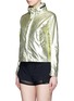 Front View - Click To Enlarge - HAUS GOLDEN GOOSE - 'K-Way Haus Catrine' concealable hood metallic windbreaker jacket