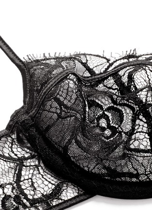 Detail View - Click To Enlarge - KIKI DE MONTPARNASSE - 'Coquette' silk satin trim lace demi bra