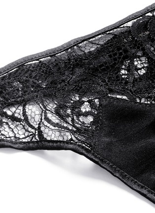 Detail View - Click To Enlarge - KIKI DE MONTPARNASSE - 'Coquette' lace silk chiffon thong
