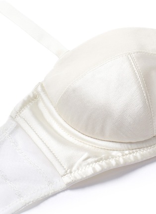 Detail View - Click To Enlarge - KIKI DE MONTPARNASSE - 'Muse' tulle silk charmeuse moulded bra