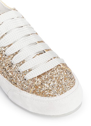 Detail View - Click To Enlarge - PEDRO GARCIA  - 'Parson' suede trim glitter sneakers