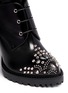 Detail View - Click To Enlarge - ALEXANDER MCQUEEN - Stud toe leather lace-up booties