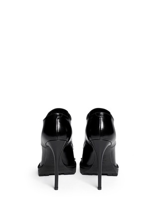 Back View - Click To Enlarge - ALEXANDER MCQUEEN - Stud toe leather lace-up booties