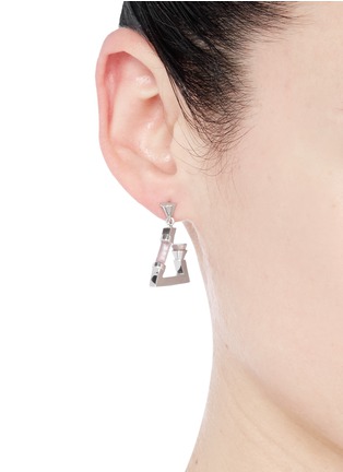 Figure View - Click To Enlarge - EDDIE BORGO - Cutout triangle quartz earrings