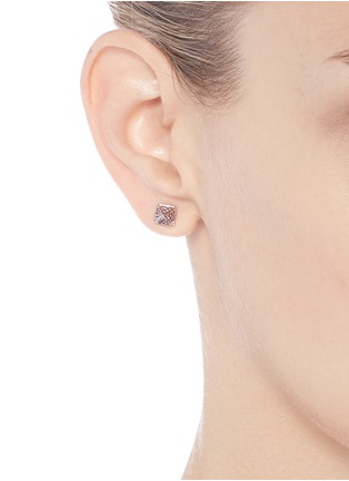 Figure View - Click To Enlarge - EDDIE BORGO - Pavé dual pyramid earrings