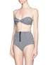 Figure View - Click To Enlarge - LISA MARIE FERNANDEZ - 'Poppy' gingham check high waist bikini set
