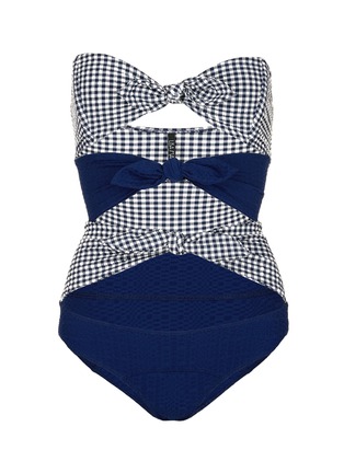 Main View - Click To Enlarge - LISA MARIE FERNANDEZ - 'Triple Poppy' gingham check one-piece swimsuit