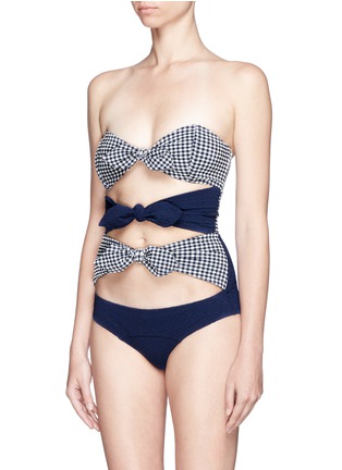 Figure View - Click To Enlarge - LISA MARIE FERNANDEZ - 'Triple Poppy' gingham check one-piece swimsuit