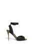 Main View - Click To Enlarge - 73426 - Mesh ankle strap suede sandals