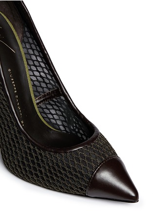 Detail View - Click To Enlarge - 73426 - Mesh combo leather pumps