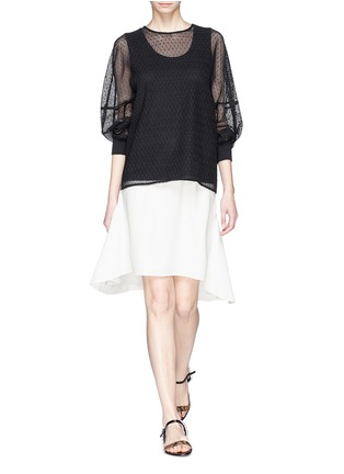 Figure View - Click To Enlarge - CHLOÉ - Dip hem crepe skirt