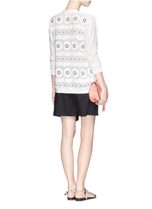 Figure View - Click To Enlarge - CHLOÉ - Scallop dot jacquard back cardigan