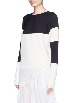 Front View - Click To Enlarge - CHLOÉ - Colourblock wool sweater