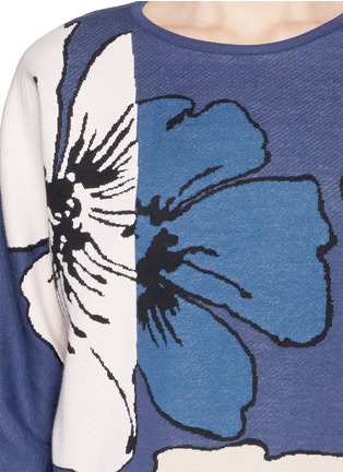Detail View - Click To Enlarge - CHLOÉ - Floral colourblock intarsia cropped sweater