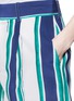 Detail View - Click To Enlarge - CHLOÉ - Hand-drawn stripe crepe de Chine shorts