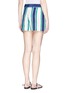 Back View - Click To Enlarge - CHLOÉ - Hand-drawn stripe crepe de Chine shorts