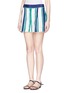 Front View - Click To Enlarge - CHLOÉ - Hand-drawn stripe crepe de Chine shorts