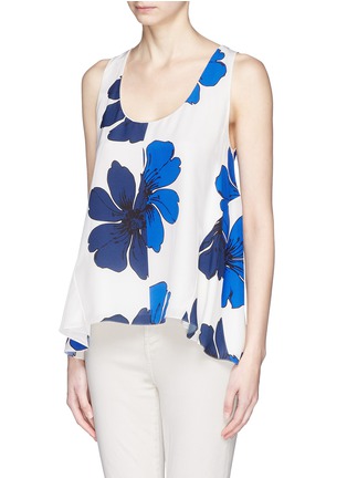 Front View - Click To Enlarge - CHLOÉ - Hand-drawn flower crepe de Chine tank top